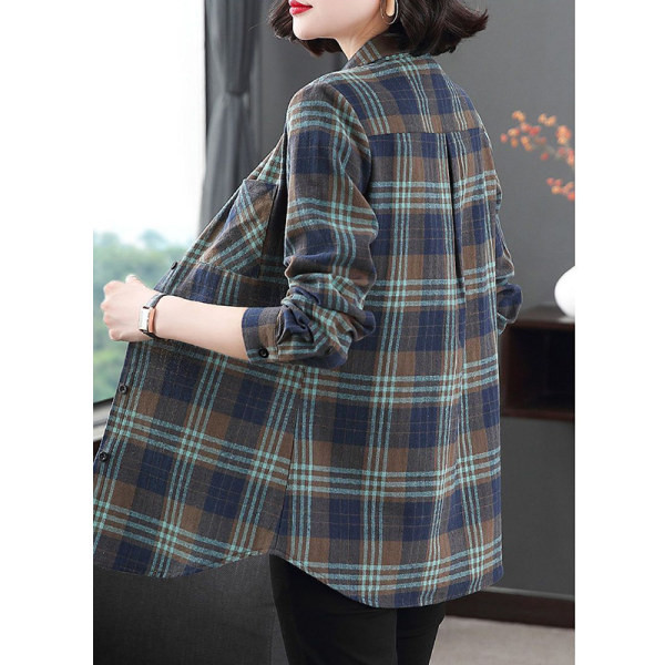 Karirana košulja širokog uzorka s gumbima