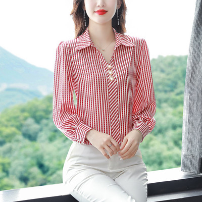 Naiste triibuline pikkade varrukatega särk