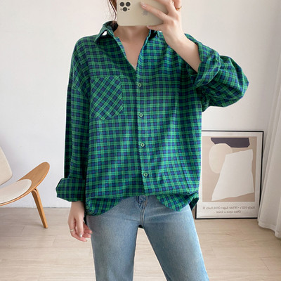 Új modell női kockás ing zsebbel