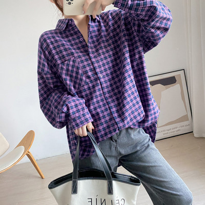 Új modell női kockás ing zsebbel