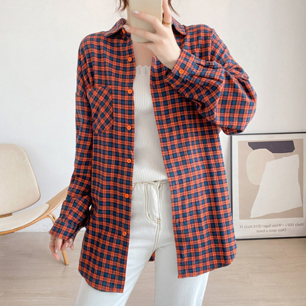 Új modell női kockás ing zsebbel