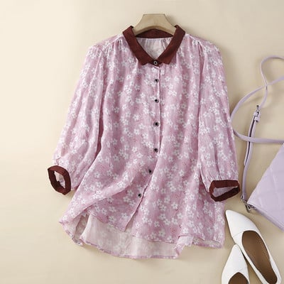 Novi model ženske asimetrične košulje sa cvjetnim uzorkom