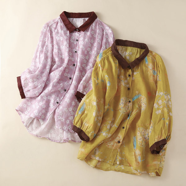 Novi model ženske asimetrične košulje sa cvjetnim uzorkom