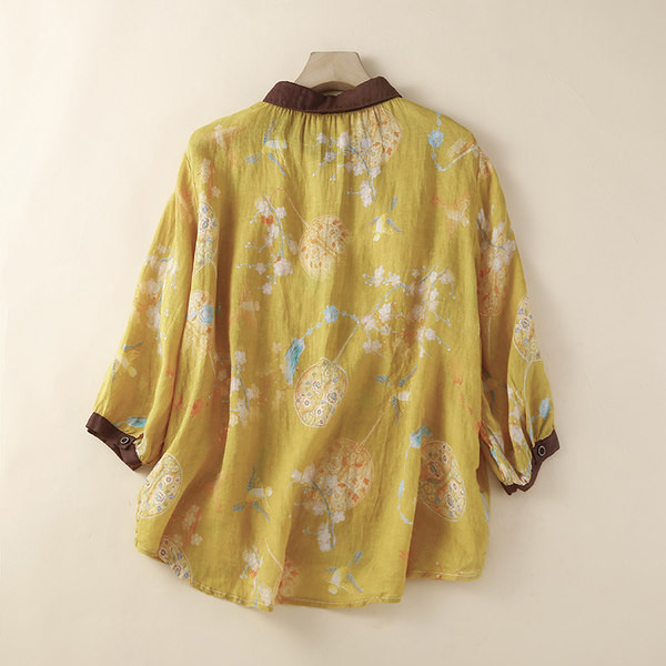 Novi model ženske asimetrične košulje sa cvjetnim uzorkom