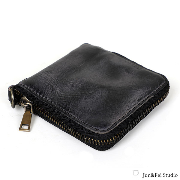 Muški vintage novčanik od eko kože sa patentnim zatvaračem