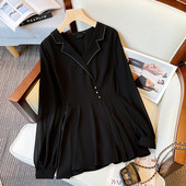 Elegantne pikkade varrukatega v-kaelusega särk naistele