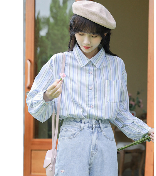 Ženska prugasta bluza s džepom