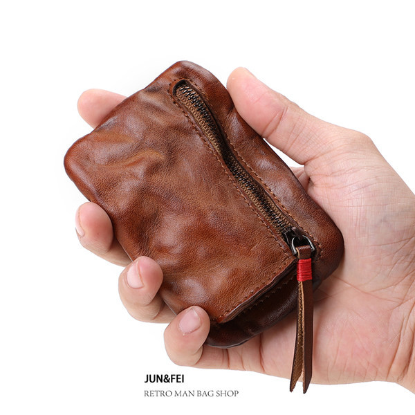 Naujo modelio odinė vyriška piniginė su užtrauktuku