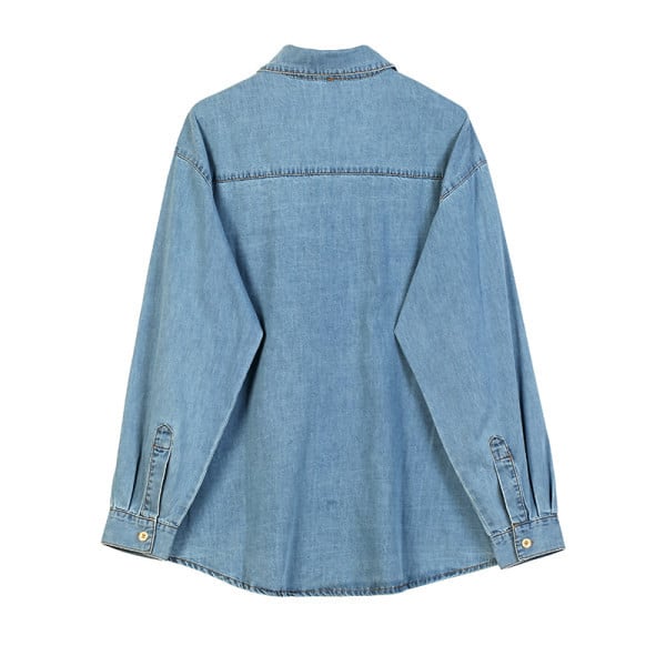 Taskutega vintage teksasärk naistele