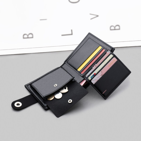 Férfi bőr pénztárca érme zsebbel