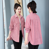 Moteriški rudens-žiemos marškinėliai su kišene