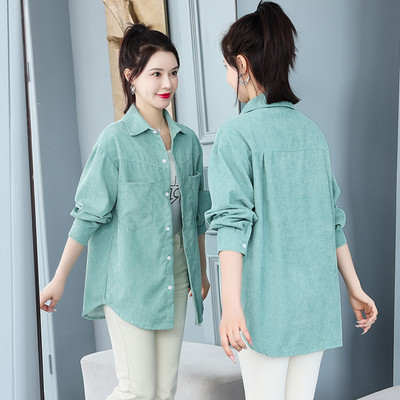 Moteriški rudens-žiemos marškinėliai su kišene