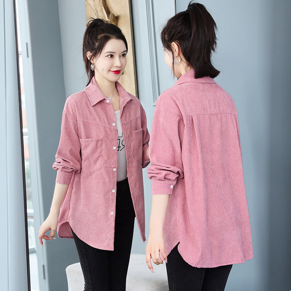 Moteriški rudens-žiemos marškinėliai su kišene