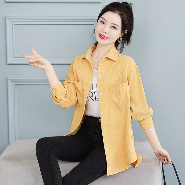 Moteriški rudens-žiemos marškinėliai su kišene