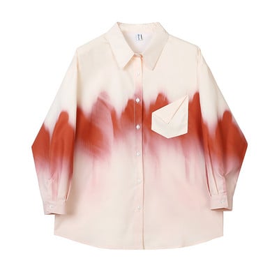 Madingi moteriški marškiniai su vaisvavių spalvų ir sagomis