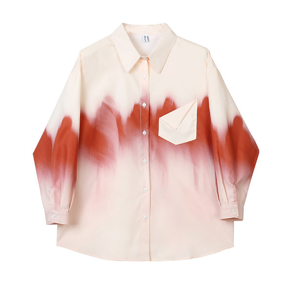 Madingi moteriški marškiniai su vaisvavių spalvų ir sagomis