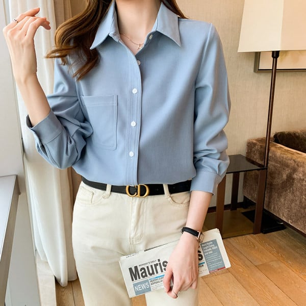 Naiste vabaaja särk nööpide ja taskuga