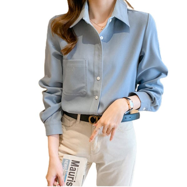 Naiste vabaaja särk nööpide ja taskuga