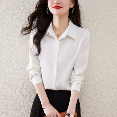 Moodne klassikalise krae ja pikkade varrukatega naiste särk – mitut värvi