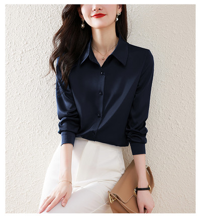 Moodne klassikalise krae ja pikkade varrukatega naiste särk – mitut värvi