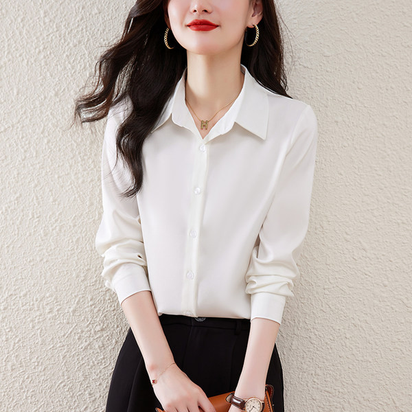 Moodne klassikalise krae ja pikkade varrukatega naiste särk – mitut värvi