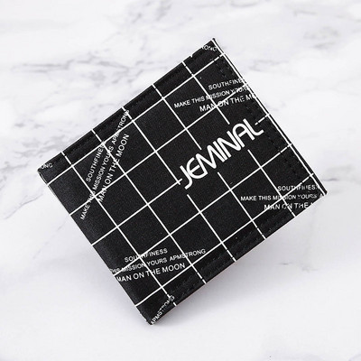 Tekstilinė vyriška piniginė su užrašu ir velcro užsegimu