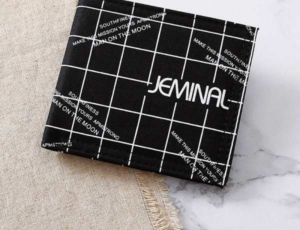 Tekstilinė vyriška piniginė su užrašu ir velcro užsegimu