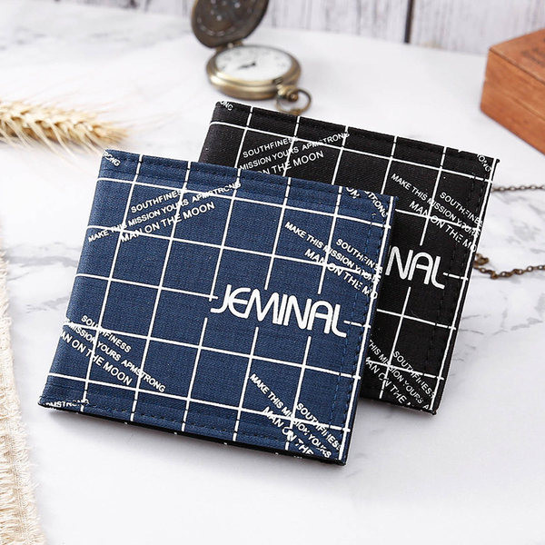 Tekstilinė vyriška piniginė su užrašu ir velcro užsegimu