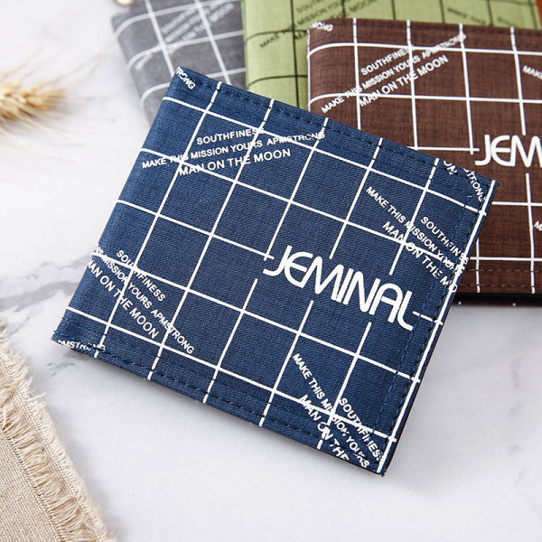 Tekstilinė vyriška piniginė su užrašu ir velcro užsegimu