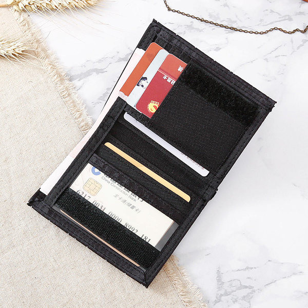 Tekstilinė vyriška piniginė su užrašu ir velcro užsegimu