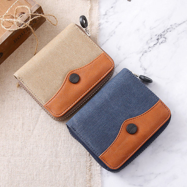 Portofel bărbați mic cu fermoar - mai multe culori