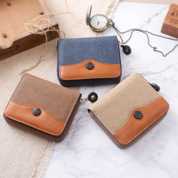 Portofel bărbați mic cu fermoar - mai multe culori