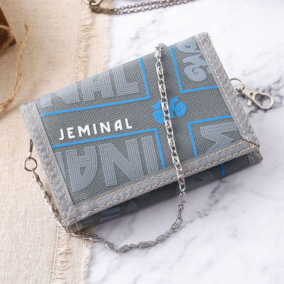 Lõuendist meeste rahakott kirjade ja ketiga