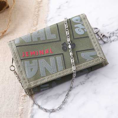 Lõuendist meeste rahakott kirjade ja ketiga