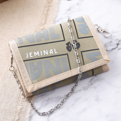 Lõuendist meeste rahakott kirjade ja ketiga