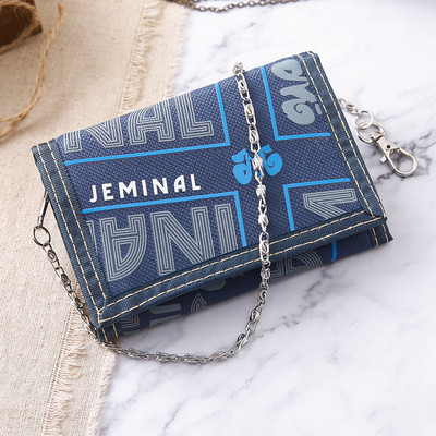 Lõuendist meeste rahakott kirjade ja ketiga