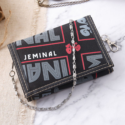 Lõuendist meeste rahakott kirjade ja ketiga