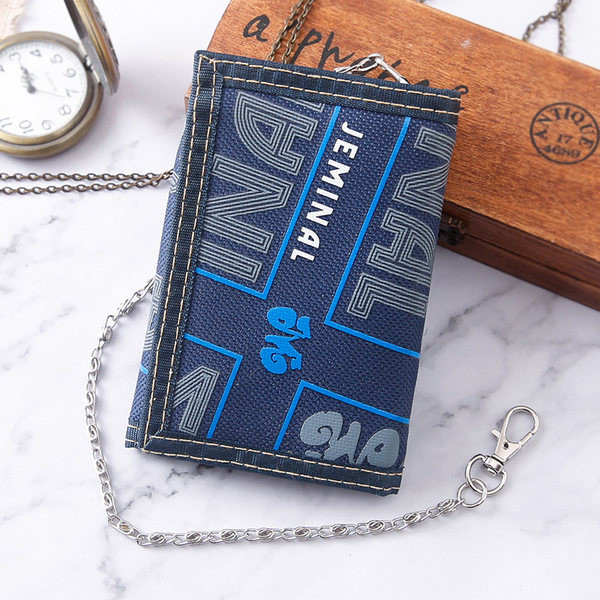 Lõuendist meeste rahakott kirjade ja ketiga