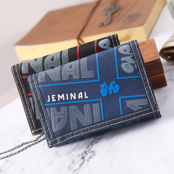 Lõuendist meeste rahakott kirjade ja ketiga