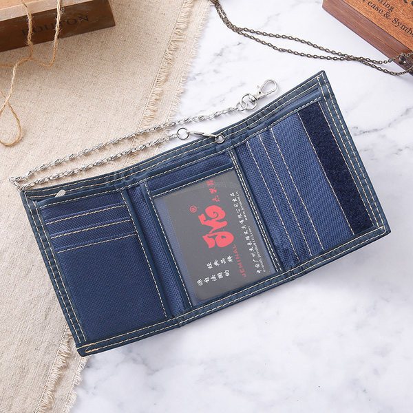 Lõuendist meeste rahakott kirjade ja ketiga