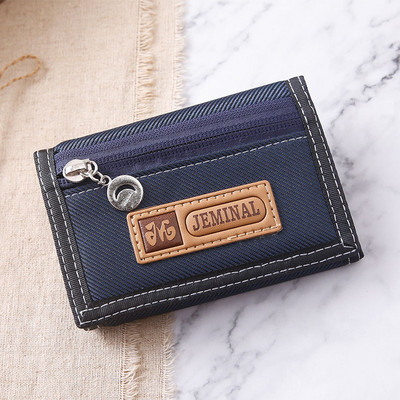 Portofel casual bărbătesc din material textil cu fermoar