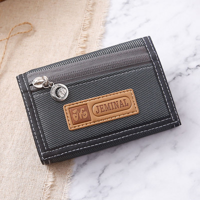 Portofel casual bărbătesc din material textil cu fermoar