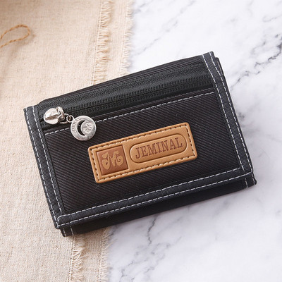 Portofel casual bărbătesc din material textil cu fermoar