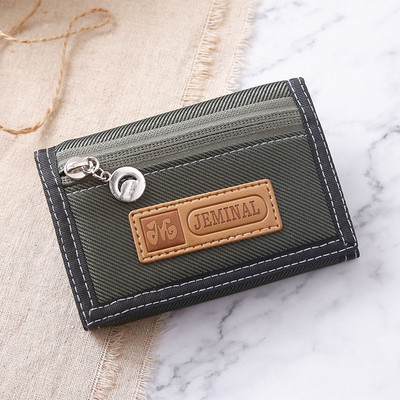 Portofel casual bărbătesc din material textil cu fermoar