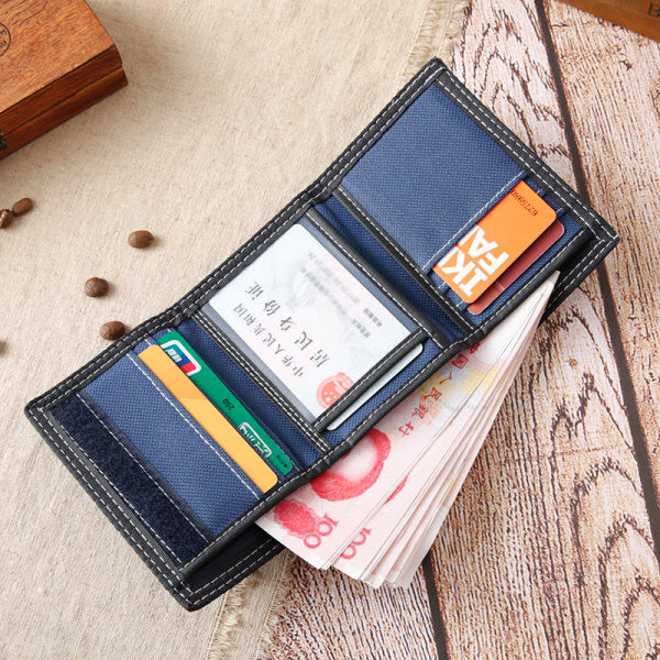 Portofel casual bărbătesc din material textil cu fermoar