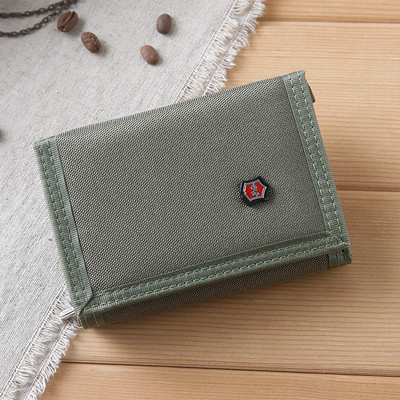 Textil férfi pénztárca érme rekesszel és fém elemmel