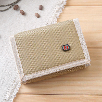 Textil férfi pénztárca érme rekesszel és fém elemmel