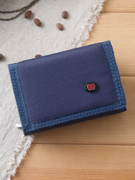 Textil férfi pénztárca érme rekesszel és fém elemmel