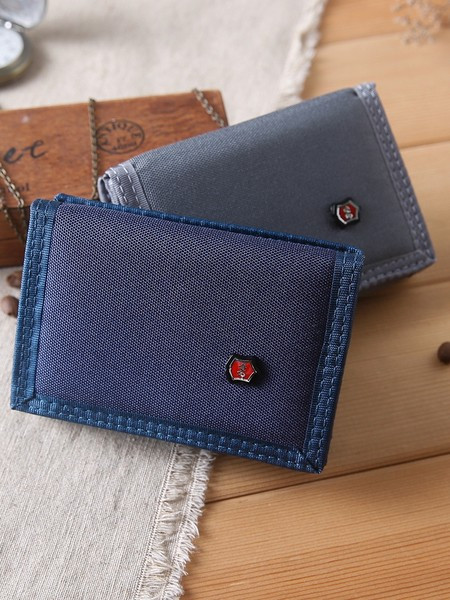 Textil férfi pénztárca érme rekesszel és fém elemmel