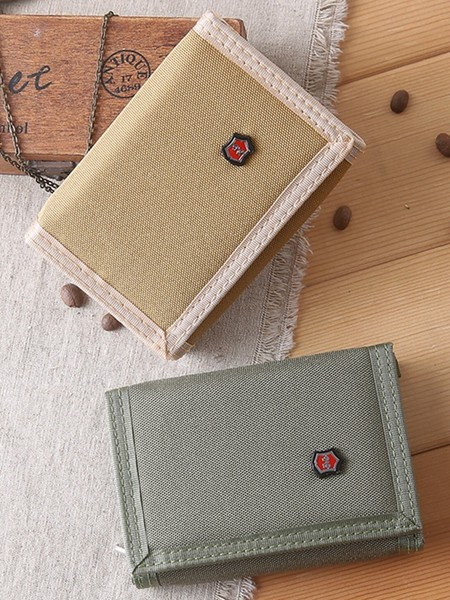 Textil férfi pénztárca érme rekesszel és fém elemmel